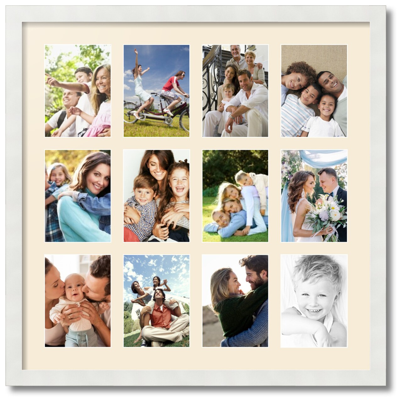 ArtToFrames Collage Photo Picture Frame with 12 - 5x7 inch Openings, Framed in White with Over 62 Mat Color Options and Plexi Glass (CSM-3966-229)